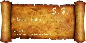 Sóti Huba névjegykártya